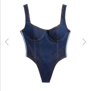 IVY PARK Rodeo Denim Bodysuit Size: M